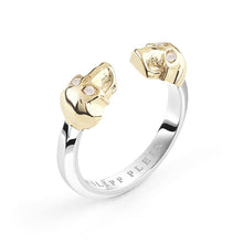 Laden Sie das Bild in den Galerie-Viewer, Philipp Plein Damen Ring Edelstahl Bicolor 3D SKULL Totenkopf PJ3AA01R