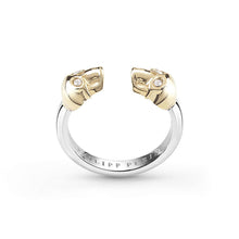 Laden Sie das Bild in den Galerie-Viewer, Philipp Plein Damen Ring Edelstahl Bicolor 3D SKULL Totenkopf PJ3AA01R