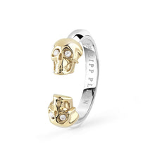 Laden Sie das Bild in den Galerie-Viewer, Philipp Plein Damen Ring Edelstahl Bicolor 3D SKULL Totenkopf PJ3AA01R