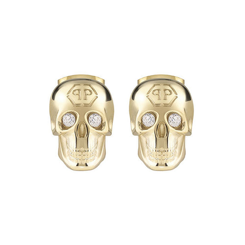 Philipp Plein Damen Ohrringe Ohrstecker Edelstahl IP Gold 3D SKULL PJ3AA03EU