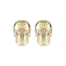 Laden Sie das Bild in den Galerie-Viewer, Philipp Plein Damen Ohrringe Ohrstecker Edelstahl IP Gold 3D SKULL PJ3AA03EU