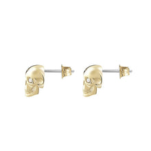 Laden Sie das Bild in den Galerie-Viewer, Philipp Plein Damen Ohrringe Ohrstecker Edelstahl IP Gold 3D SKULL PJ3AA03EU