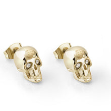 Laden Sie das Bild in den Galerie-Viewer, Philipp Plein Damen Ohrringe Ohrstecker Edelstahl IP Gold 3D SKULL PJ3AA03EU
