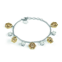 Laden Sie das Bild in den Galerie-Viewer, Philipp Plein Damen Armband Armkette Edelstahl Bicolor 3D SKULL PJ3AA11BU