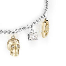 Laden Sie das Bild in den Galerie-Viewer, Philipp Plein Damen Armband Armkette Edelstahl Bicolor 3D SKULL PJ3AA11BU