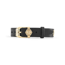 Laden Sie das Bild in den Galerie-Viewer, Philipp Plein Damen Armband Leder Edelstahl IP Gold SKULL CROWN PJ4AA07BU
