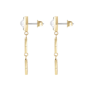 Philipp Plein Damen Ohrringe Ohrhänger Edelstahl IP Gold HEXAGON LUX PJ5AA03EU