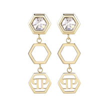 Laden Sie das Bild in den Galerie-Viewer, Philipp Plein Damen Ohrringe Ohrhänger Edelstahl IP Gold HEXAGON LUX PJ5AA03EU