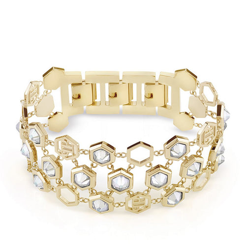 Philipp Plein Damen Armband Edelstahl IP Gold HEXAGON LUX PJ5AA06BU-1