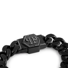 Laden Sie das Bild in den Galerie-Viewer, Philipp Plein Herren Armband Armkette Edelstahl IP Gun HEXAGON PJ7AA01BL