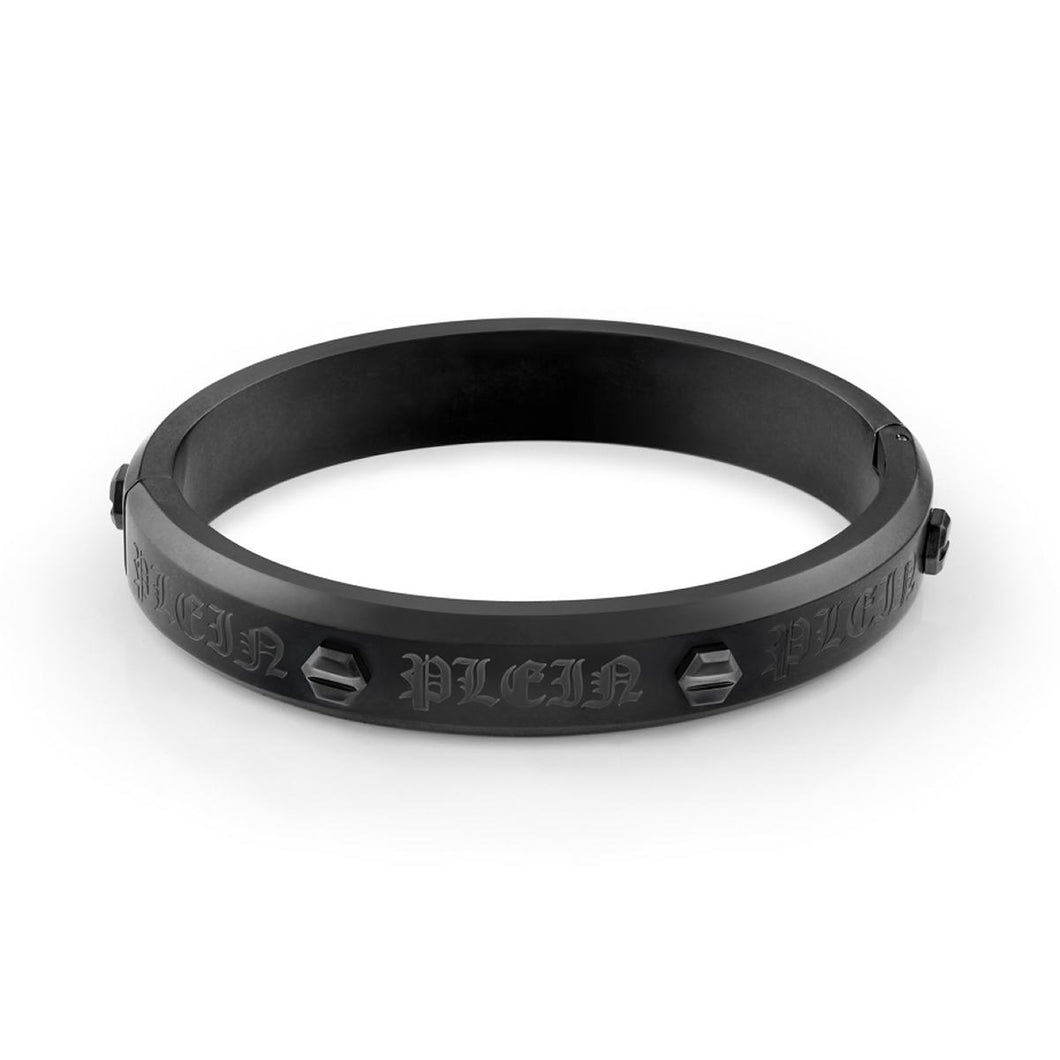 Philipp Plein Herren Armband Armreif Edelstahl IP Gun HEXAGON PJ7AA17BS