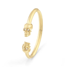 Laden Sie das Bild in den Galerie-Viewer, Philipp Plein Herren Armband Armreif Edelstahl IP Gold 3D SKULL PJ8AA07BL
