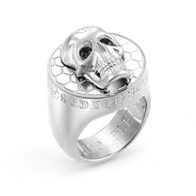 Laden Sie das Bild in den Galerie-Viewer, Philipp Plein Herren Ring Edelstahl silber 3D SKULL PJ8AA09R