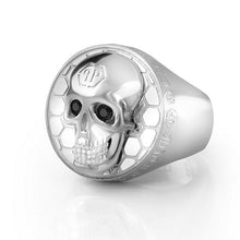 Laden Sie das Bild in den Galerie-Viewer, Philipp Plein Herren Ring Edelstahl silber 3D SKULL PJ8AA09R
