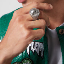 Laden Sie das Bild in den Galerie-Viewer, Philipp Plein Herren Ring Edelstahl silber 3D SKULL PJ8AA09R