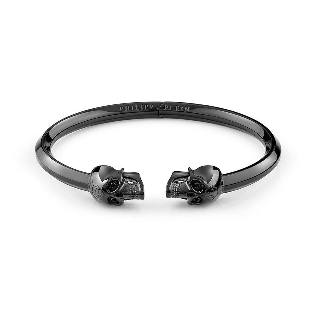 Philipp Plein Herren Armband Armreif Edelstahl IP Schwarz 3D SKULL PJ8AA25BS