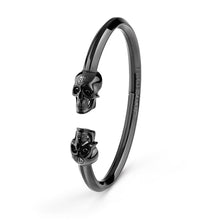 Laden Sie das Bild in den Galerie-Viewer, Philipp Plein Herren Armband Armreif Edelstahl IP Schwarz 3D SKULL PJ8AA25BS