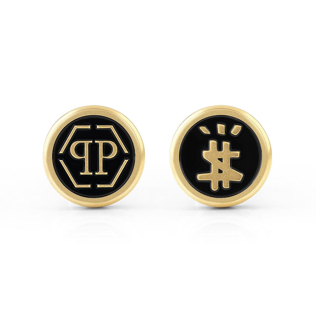 Philipp Plein Herren Manschettenknöpfe Edelstahl IP Gold HEXAGON PJ9AA02CU