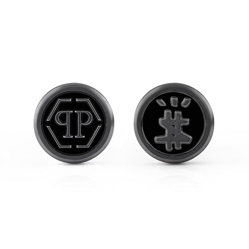 Philipp Plein Herren Manschettenknöpfe Edelstahl IP Gun HEXAGON PJ9AA03CU