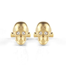 Laden Sie das Bild in den Galerie-Viewer, Philipp Plein Herren Manschettenknöpfe Edelstahl IP Gold 3D SKULL PJ9AA06CU