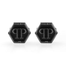 Laden Sie das Bild in den Galerie-Viewer, Philipp Plein Herren Manschettenknöpfe Edelstahl IP Gun HEXAGON PJ9AA07CU