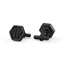 Laden Sie das Bild in den Galerie-Viewer, Philipp Plein Herren Manschettenknöpfe Edelstahl IP Gun HEXAGON PJ9AA07CU