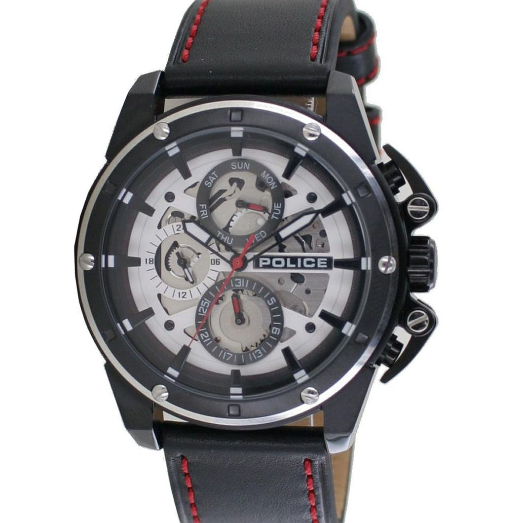 Police Herren Uhr Armbanduhr Leder Analog Splinter PL14688JSBS.04