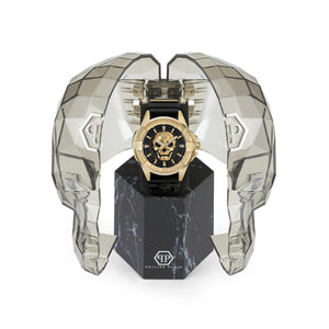 Philipp Plein Herren Uhr Analog Quarz $KULL yellow gold PWAAA0221 Silikon