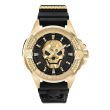 Laden Sie das Bild in den Galerie-Viewer, Philipp Plein Herren Uhr Analog Quarz $KULL yellow gold PWAAA0221 Silikon