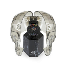 Laden Sie das Bild in den Galerie-Viewer, Philipp Plein Herren Uhr Analog Quarz $KULL schwarz Kristalle PWAAA1121 Silikon