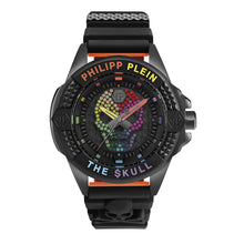 Laden Sie das Bild in den Galerie-Viewer, Philipp Plein Herren Uhr Analog Quarz $KULL schwarz Kristalle PWAAA1121 Silikon