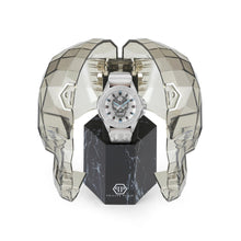 Laden Sie das Bild in den Galerie-Viewer, Philipp Plein Herren Uhr Analog Quarz $KULL weiss Kristalle PWAAA1521 Silikon