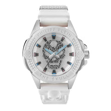 Laden Sie das Bild in den Galerie-Viewer, Philipp Plein Herren Uhr Analog Quarz $KULL weiss Kristalle PWAAA1521 Silikon