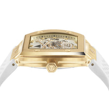 Laden Sie das Bild in den Galerie-Viewer, Philipp Plein Herren Uhr Automatik $KELETON gold Kristalle PWBAA0421 Silikon
