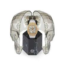 Laden Sie das Bild in den Galerie-Viewer, Philipp Plein Herren Uhr Automatik $KELETON gold Kristalle PWBAA0421 Silikon