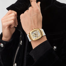 Laden Sie das Bild in den Galerie-Viewer, Philipp Plein Herren Uhr Automatik $KELETON gold Kristalle PWBAA0421 Silikon