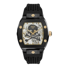 Laden Sie das Bild in den Galerie-Viewer, Philipp Plein Herren Uhr Automatik $KELETON schwarz Kristalle PWBAA0521 Silikon