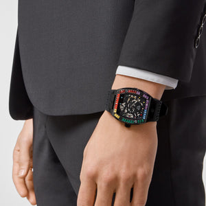 Philipp Plein Herren Uhr Automatik $KELETON schwarz Kristalle PWBAA0621 Silikon