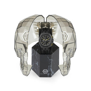 Philipp Plein Herren Uhr Chrono Quarz PLEIN EXTREME schwarz PWGAA0221 Silikon
