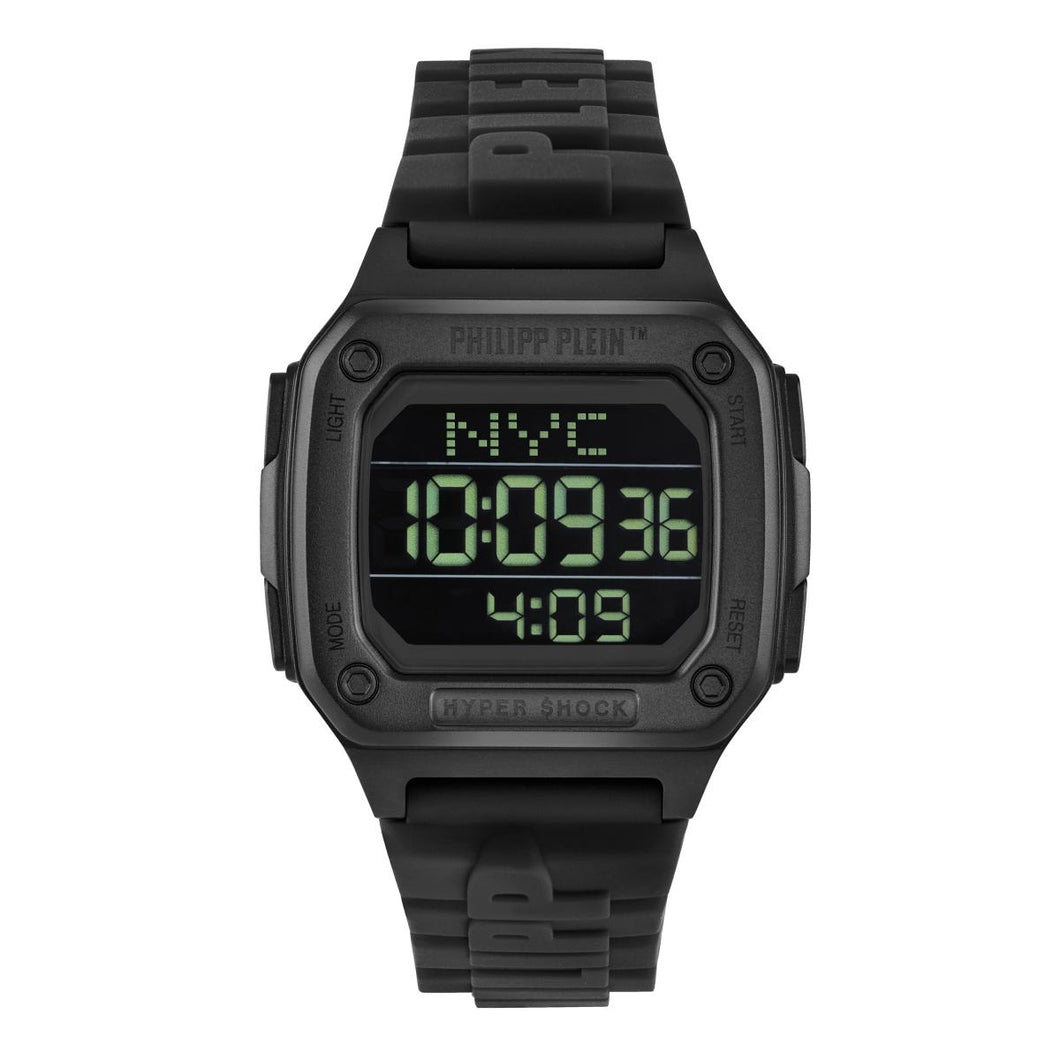 Philipp Plein Herren Uhr Digital Quarz HYPER SHOCK schwarz PWHAA0221 Silikon