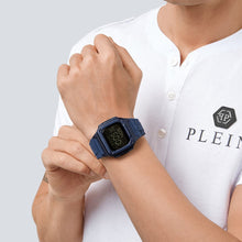 Laden Sie das Bild in den Galerie-Viewer, Philipp Plein Herren Uhr Digital Quarz HYPER SHOCK blau PWHAA0321 Silikon