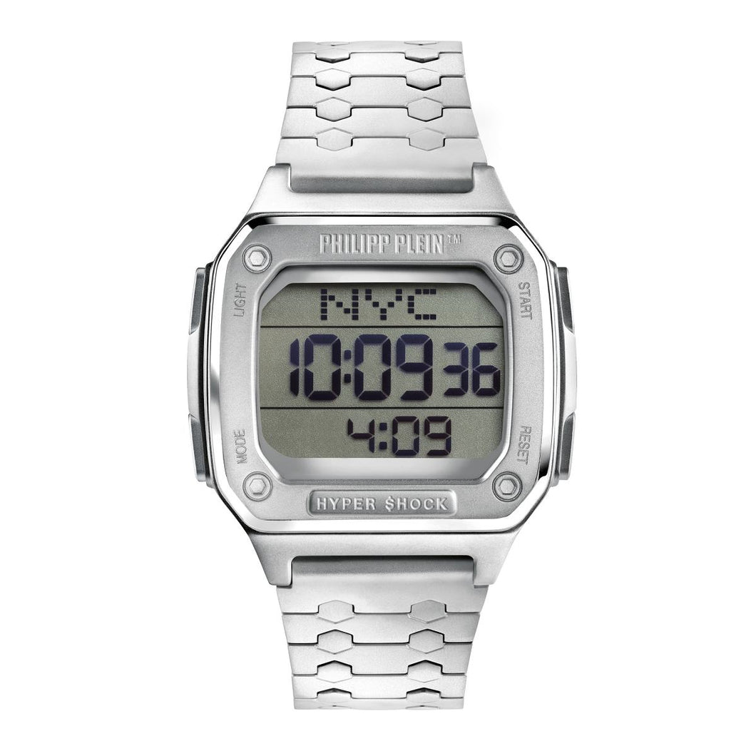 Philipp Plein Unisex Uhr Digital Quarz HYPER SHOCK silber PWHAA0521 Edelstahl