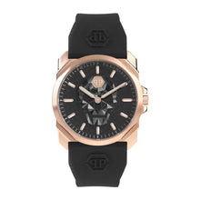 Laden Sie das Bild in den Galerie-Viewer, Philipp Plein Herren Uhr Analog Quarz THE $KULL KING Rosé PWLAA0222 Silikon