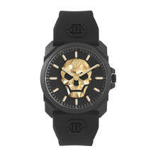 Laden Sie das Bild in den Galerie-Viewer, Philipp Plein Herren Uhr Analog Quarz THE $KULL KING schwarz PWLAA0322 Silikon