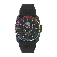 Laden Sie das Bild in den Galerie-Viewer, Philipp Plein Herren Uhr Analog Quarz THE $KULL KING schwarz PWLAA0522 Silikon