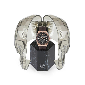 Philipp Plein Herren Uhr Analog Quarz THE $KULL DIVER PWOAA0322 Silikon