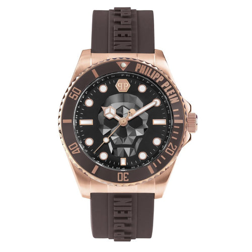 Philipp Plein Herren Uhr Analog Quarz THE $KULL DIVER PWOAA0322 Silikon