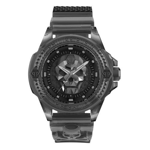 Philipp Plein Herren Uhr Analog Quarz THE $KULL SYNTHETIC Schwarz PWWAA0523 Silikon