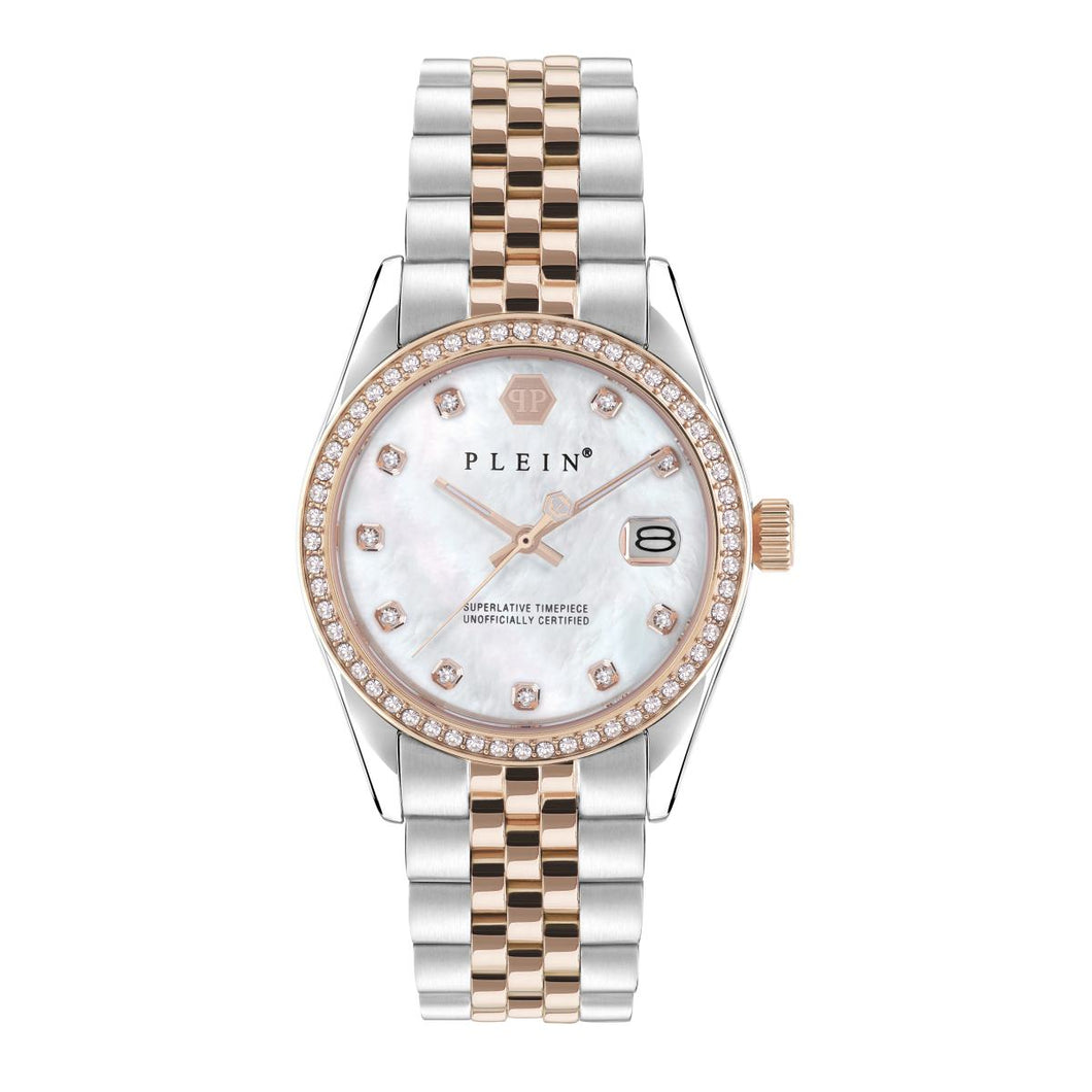 Philipp Plein Damen Uhr Analog Quarz DATE SUPERLATIVE PWYAA0223 Edelstahl