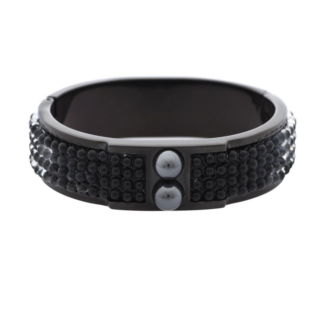 Misaki Damen Armband Armreif Edelstahl schwarz CAVIARS QCRBCAVIARS